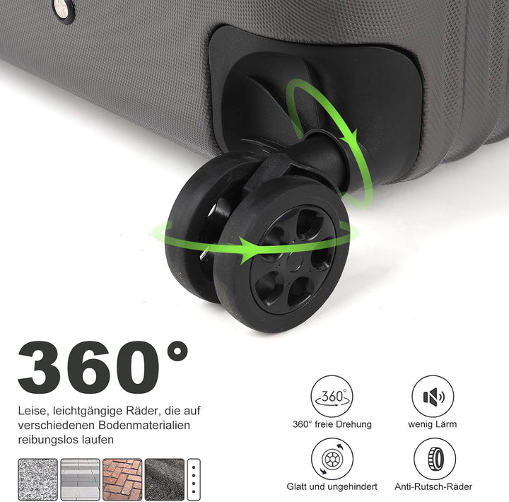 MoFut Koffer, Handgepäck Koffer, Hartschalenkoffer Trolley Rollkoffer Suitcase, Reisekoffer mit Roll
