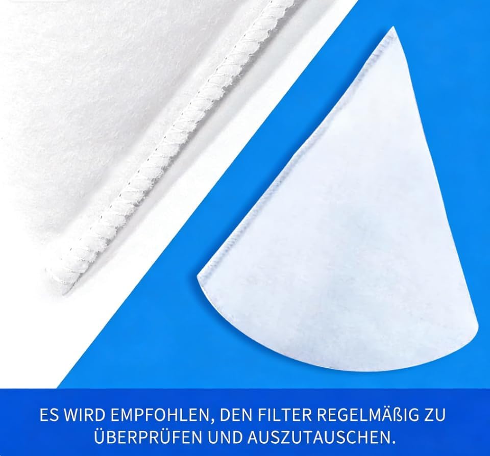 25 Stück Kegelfilter DN125, G4 Filtermatte für Lüftungsanlagen, Ersatzfilter Ø125 mm, Länge 180 mm,