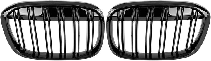Gangying Kühlergrill Passend für BMW X1 F48 F49 2016 2017 2018 2019 Schwarz Glanz Kühler Front Doppe