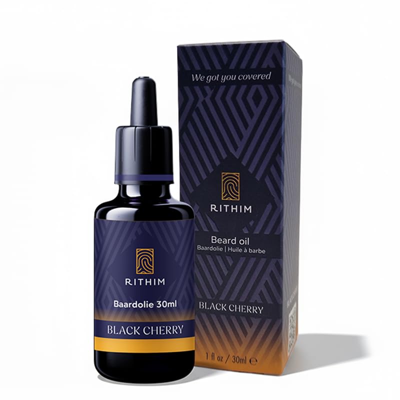 Rithim Black Cherry Bartöl 30ml - Bartpflege | Intensiver Duft | Empfindliche Haut | Fördert Bartwac