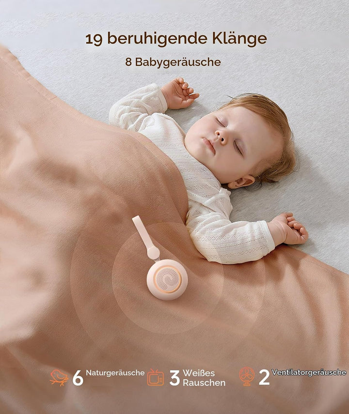 Dreamegg Sleep Lite 1 White Noise Machine Baby - Tragbares Weisses Rauschen Baby mit 19 Klänge, Eins