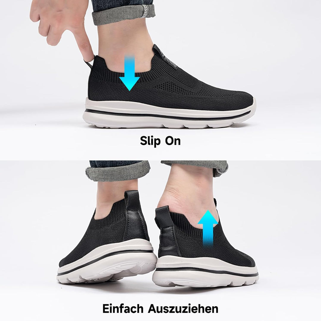 ODCKOI Herren Slip on Sneakers Mesh Atmungsaktiv Laufschuhe Bequem Turnschuhe Outdoor Fitness Sports