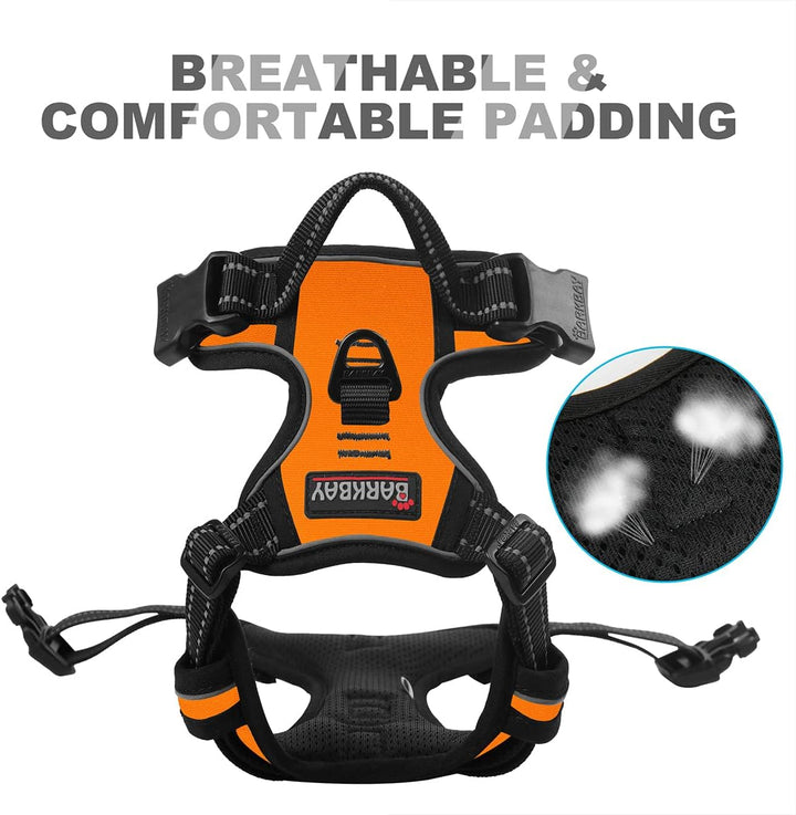 BARKBAY Dog Harness No-Pull Pet Harness Adjustable Outdoor Pet Vest Front Clip Heavy Duty 3M Reflect