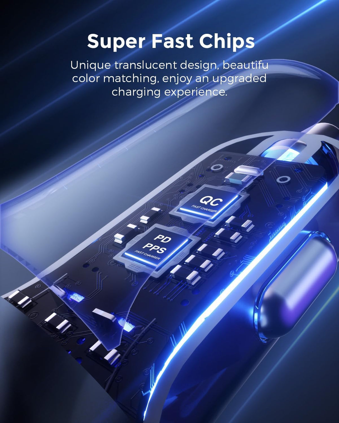 SUNDAREE Zigarettenanzünder USB C,120W 4 Port 12V 24V Kfz Handy Auto Ladegeräte Type C PD QC 4fach S