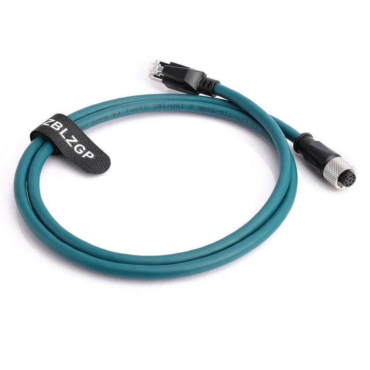 Ethernet-Kabel Cat 7e M12 A-kodierte Buchse 8-polig auf RJ45 gerade geformtes Twisted Paired Kabel p