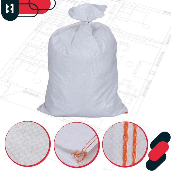 KOTARBAU® 20er Set PP Gewebesäcke 55x80cm Schwerlast-Gewebesack Weiss 30kg 55 x 80 cm Weiss, 55 x 80