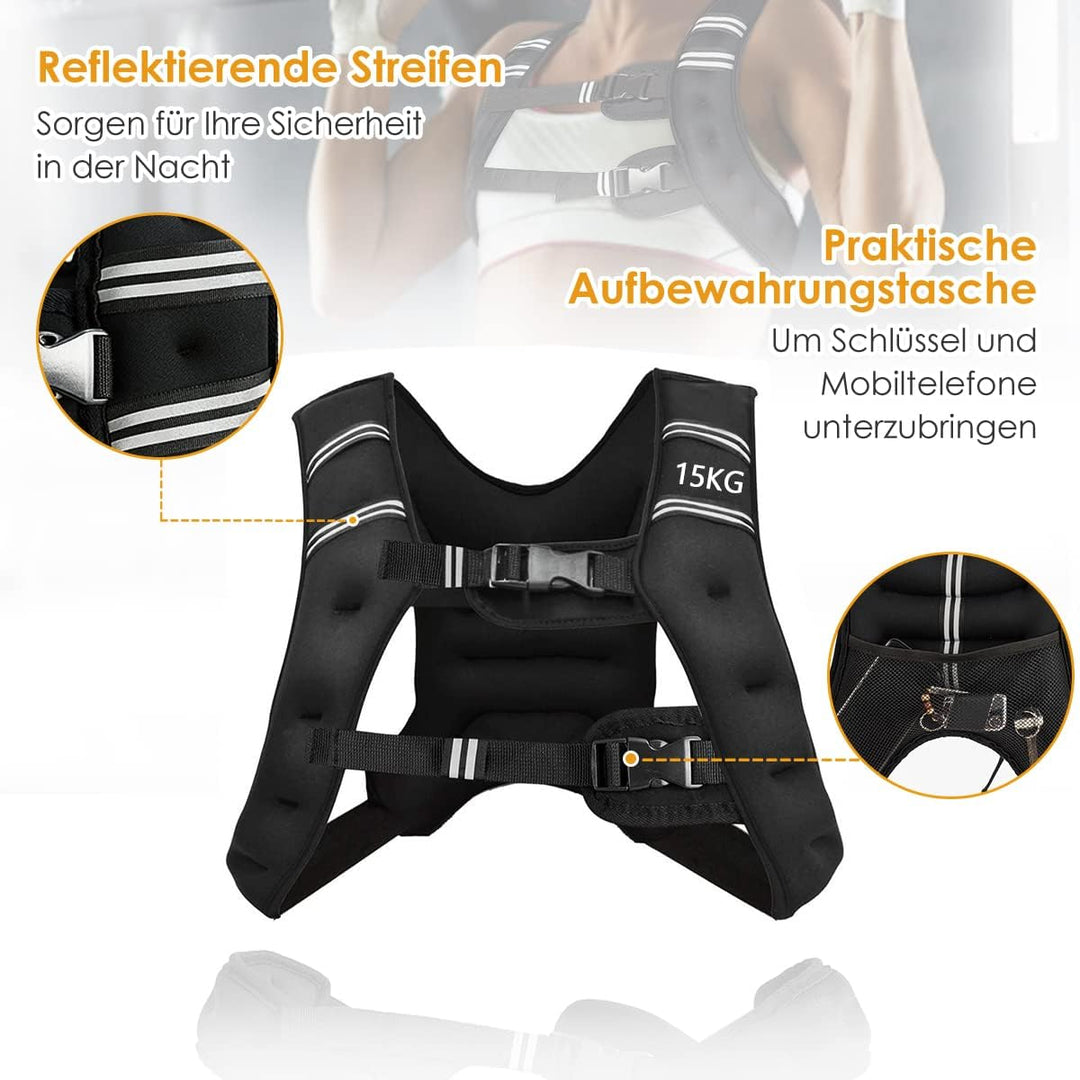GOPLUS Gewichtsweste Trainingsweste, Laufweste mit Eisensandfüllung, Plattenträger Weste Einsatzwest