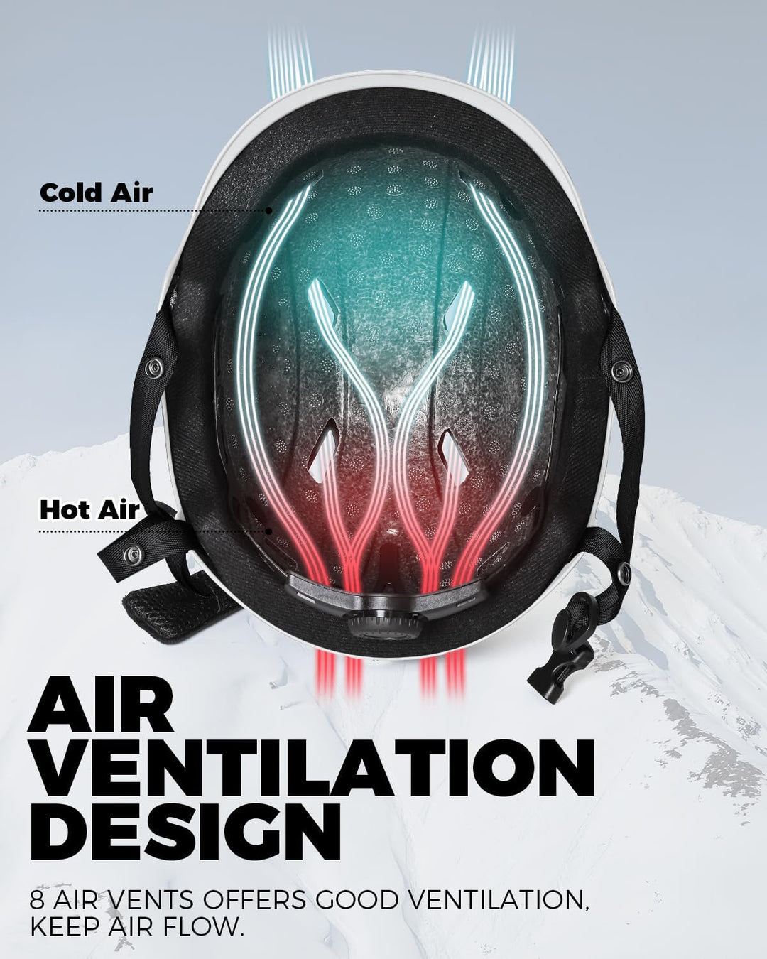 Victgoal Skihelm Herren Damen mit Warme Flusen-Ohrpolster, Gute Belüftung Sicherheits Snowboard Helm