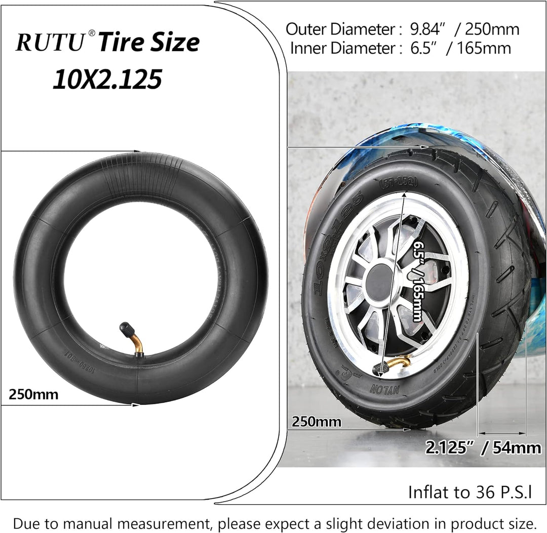 10 x 2,125 Reifen 10 "+ Schlauch Ersatz für Smart 2-Rad Elektroroller 10 Zoll Einrad