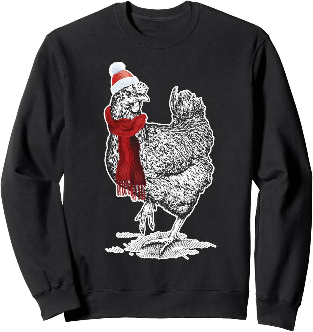 Funny Christmas design Vintage Farm Chicken Hen design Sweatshirt