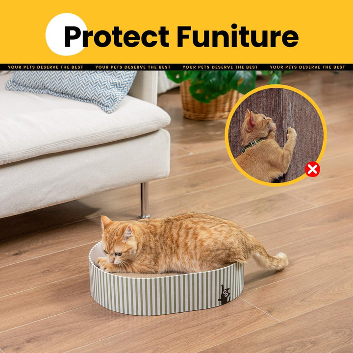 Conlun Kratzbrett Katze, Kratzbox mit 4 Katzen Kratzpappe,Wendbare Katzenkratzbretter aus Robustem W