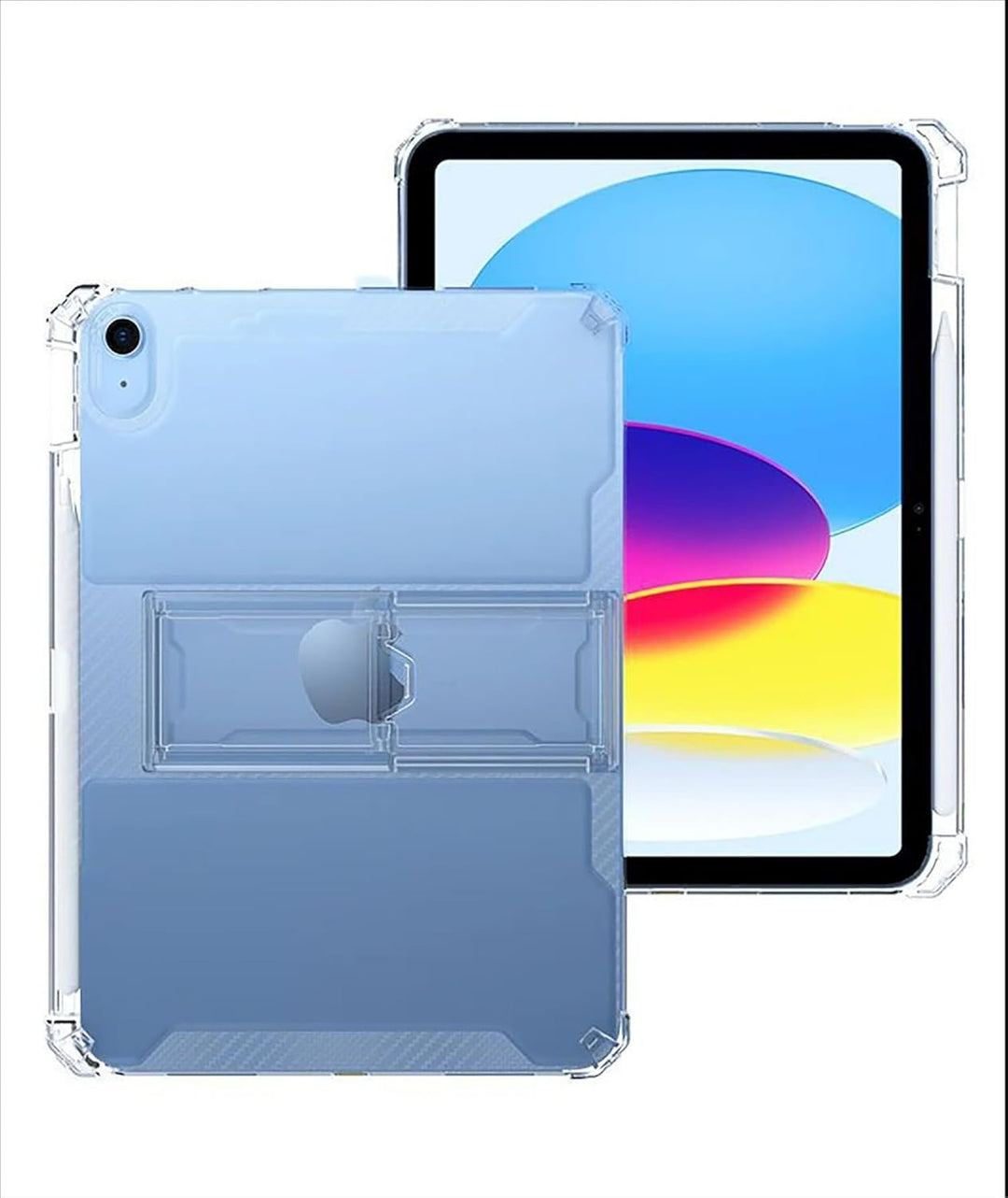 GIOPUEY Hülle für iPad (A16) 11th 2025, Weiche TPU Rückenschale Case mit Ständer, Dünne Abdeckung, A