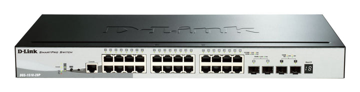 D-Link DGS-1510-28P/E, 28-Port Layer 2/3 Smart Managed Gigabit Stack Switch (24x 10/100/1000 Mbit/s