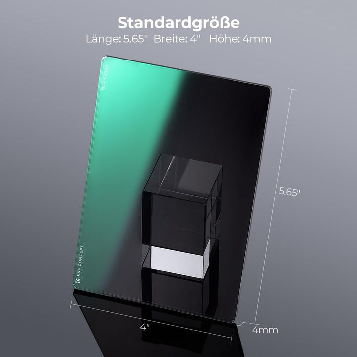 K&F Concept 4 x 5,65" ND4 Filter(2 Blendenstufen),Dicke 4mm Rechteckfilter quadratischer Graufilter