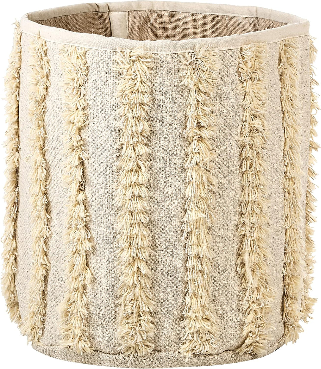 Set aus 2 Baumwollaufbewahrungskörbe Behälter Dekoration Beige Kakki