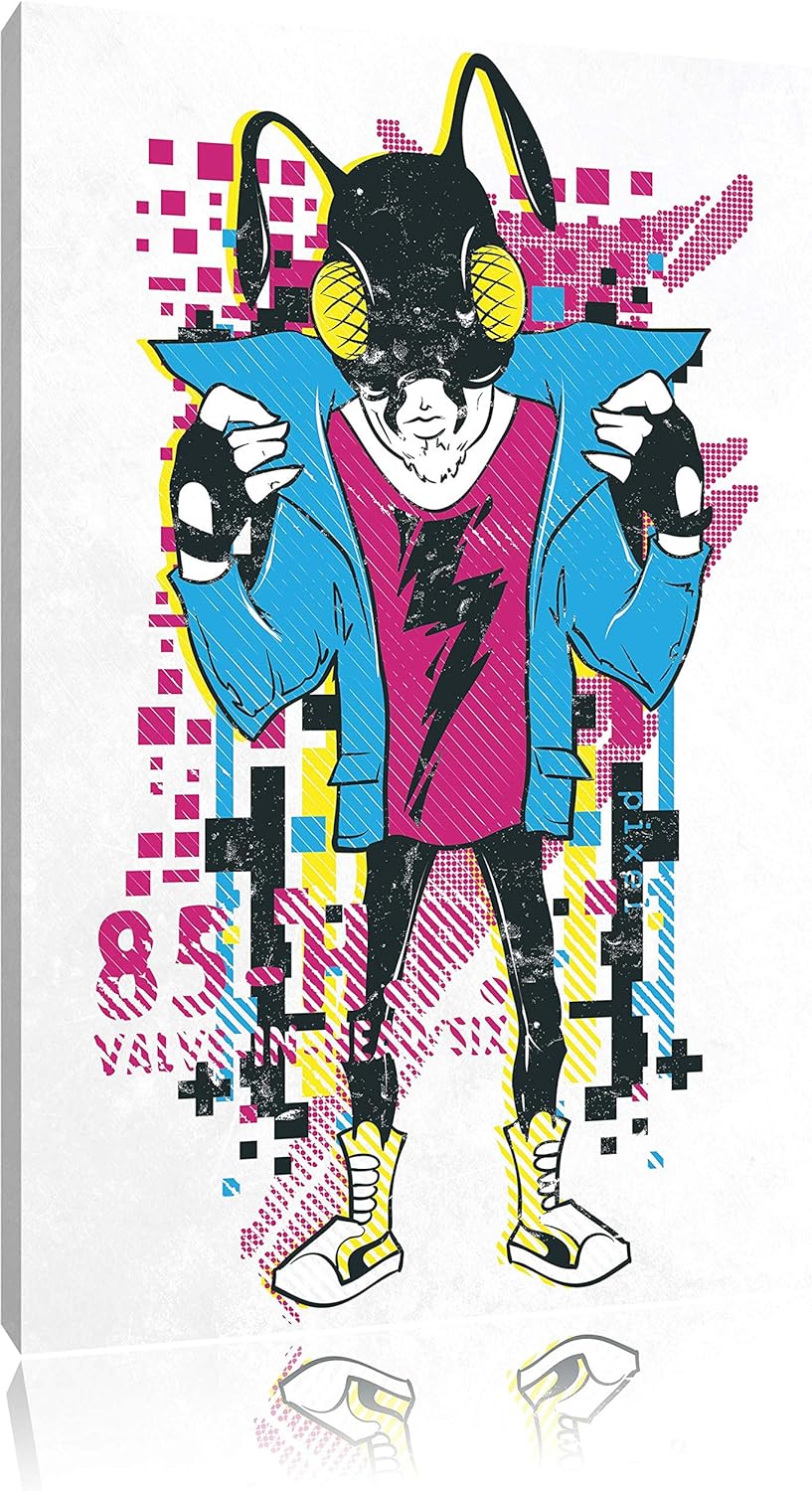 Pixxprint Flash Bug White Bild auf Leinwand, XXL riesige Bilder fertig gerahmt mit Keilrahmen, Kunst