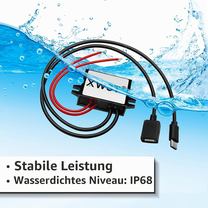DC DC 8-85V 12V 24V 36V 48V 60V 72V 85V auf 5V Spannungswandler 3A 15W Female USB and Type C Wandler