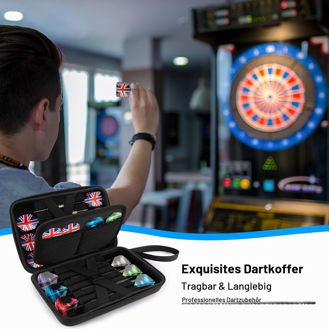 POHOVE Darts Tasche, Dauerhaft Darttasche für 12 Darts und Weiteres Dart-Zubehör, Perfekte Dartaufbe