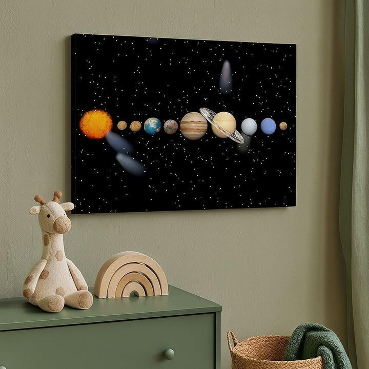 Bilder auf Leinwand Universum Galaxie Planeten Sterne Leinwandbild 70x50cm Wandbilder Dekoration Woh