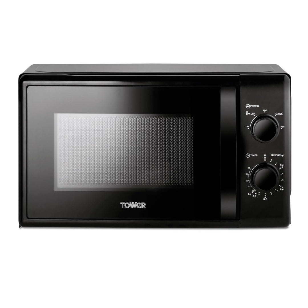 Tower T24034BLK 20 Liter 700W Manuelle Mikrowelle mit 5 Leistungsstufen und einem 35 Minuten Timer -