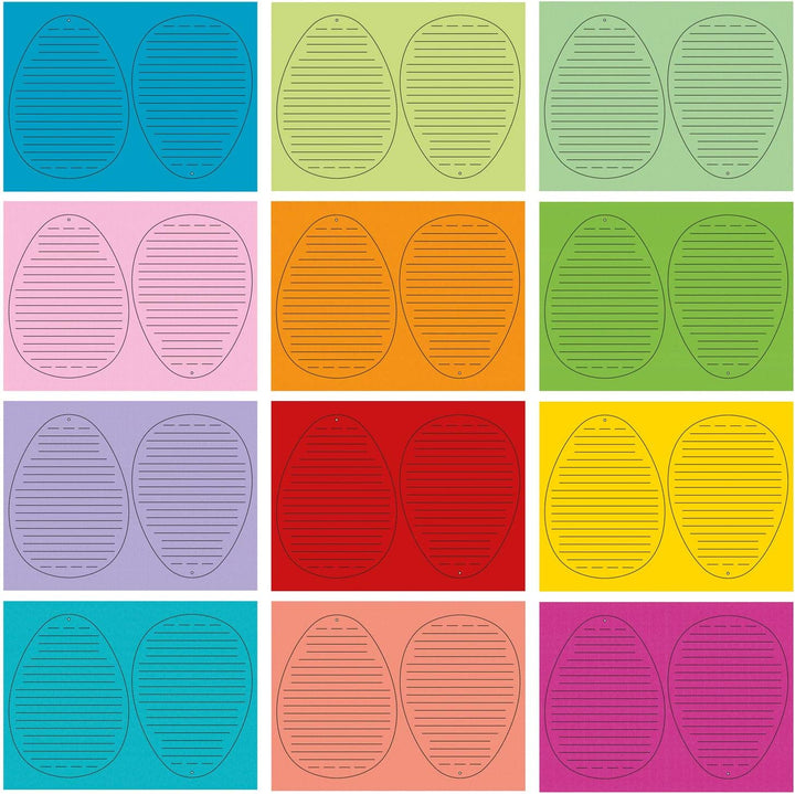 Ursus 28220099 Flechtmotive Ostern, Material für 48 Motive, in 12 verschiedenen Farben, ca. 15,5 x 2