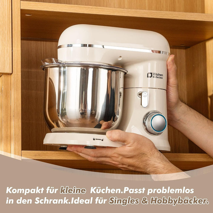 Kitchen in the box Kompakte Küchenmaschine 3,5 L, Rührmaschine &amp; Knetmaschine mit 10 Geschwindigkeit