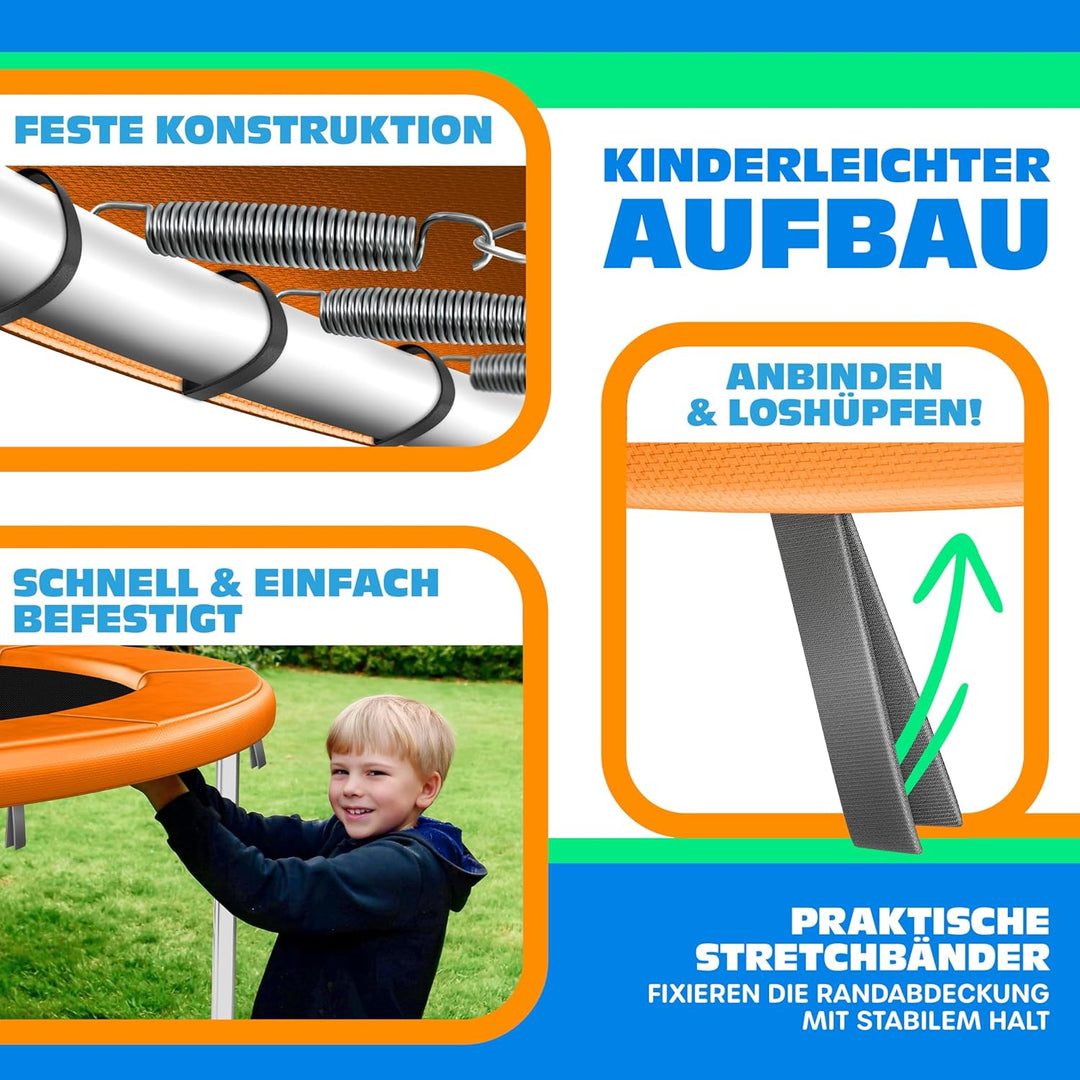 KESSER® - Trampolin Randabdeckung Ø 244, 305, 366, 426 cm, 30cm breit 100% UV-beständig reissfest Fe