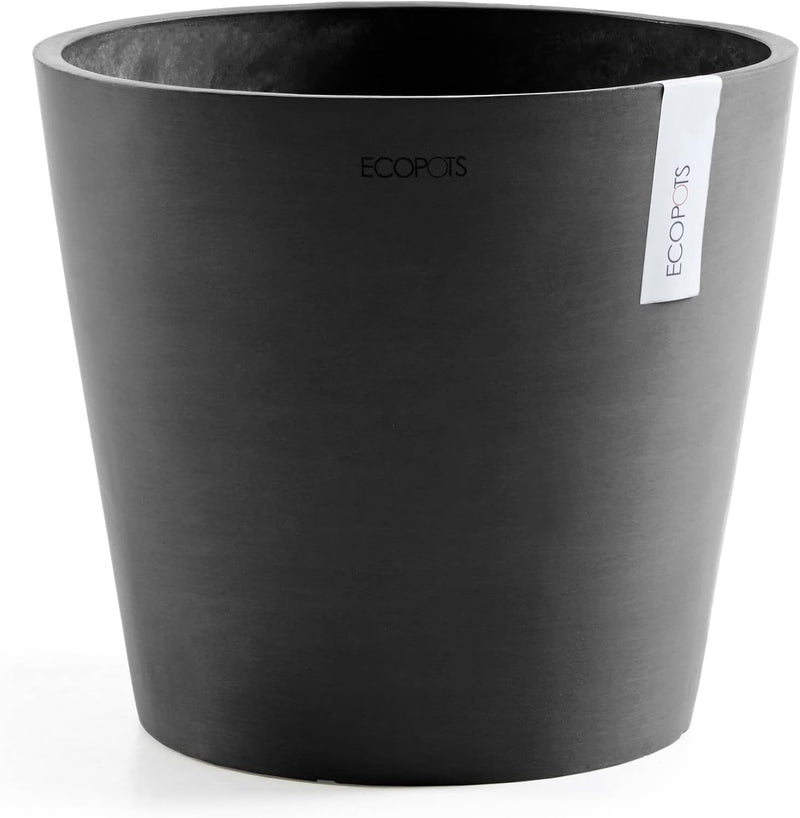 ECOPOTS Blumentopf Amsterdam Dunkel Grau - Durchmesser Ø 50 cm rund gross - Pflanzentopf aus Recycli