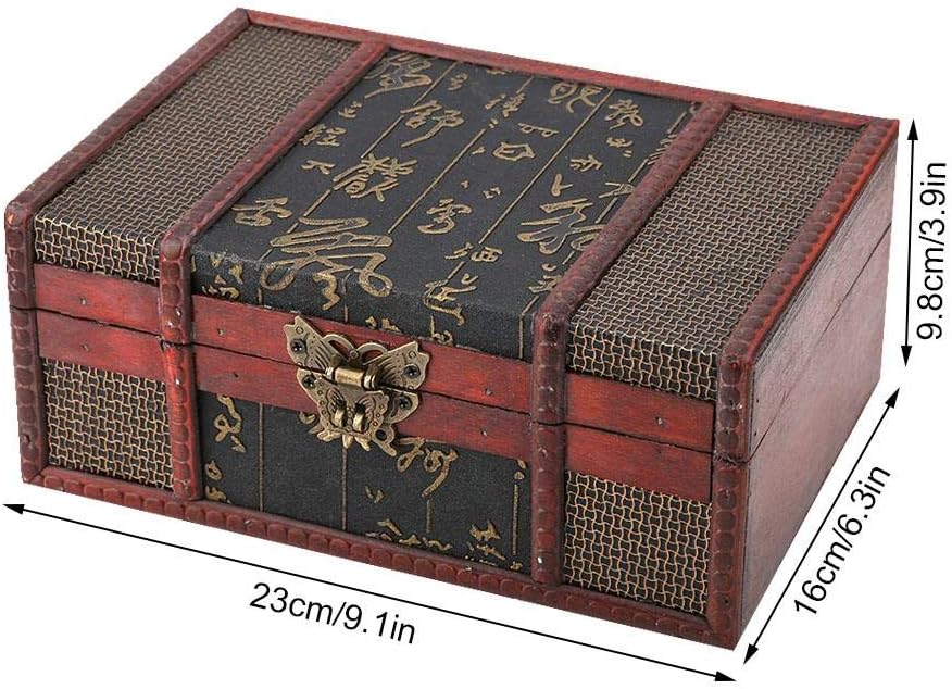 Aufbewahrungsbox aus Holz im Vintage-Stil Grösse Buch Schmuck Organizer Dekorative Schatzbox Altmodi