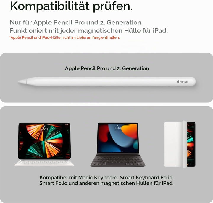 Spigen DA20 Apple Pencil Stifthalter für Pro und 2. Generation Kompatibel mit iPad Pro 11"/ 13", Air