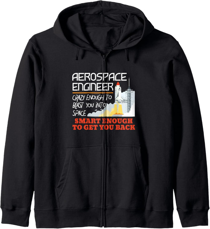 Aerospace Engineer Crazy Smart Enough - Funny Engineering Kapuzenjacke