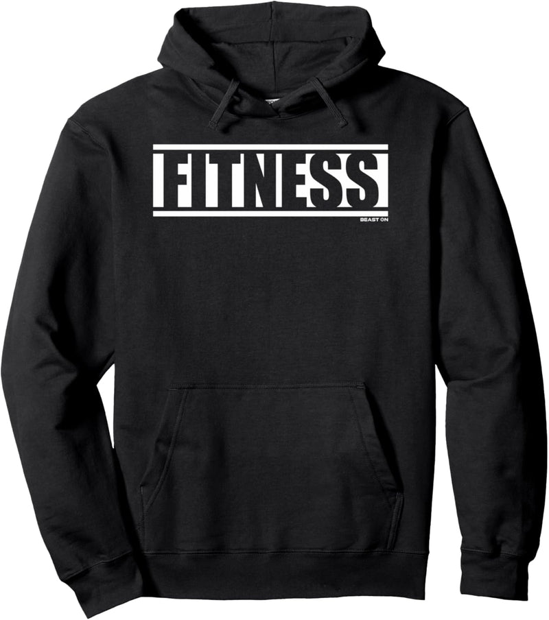 Fitness Wort in weiss Fitness Workout Spruch Gym Motivation Pullover Hoodie