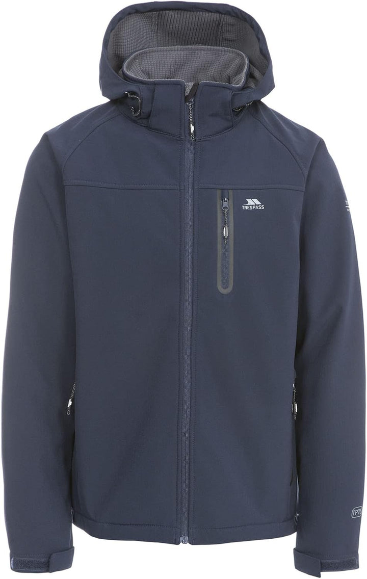 Trespass Herren Accelerator Ii Wasserdichte Softshelljacke Mit Abnehmbarer Kapuze (1er Pack) S Navy,