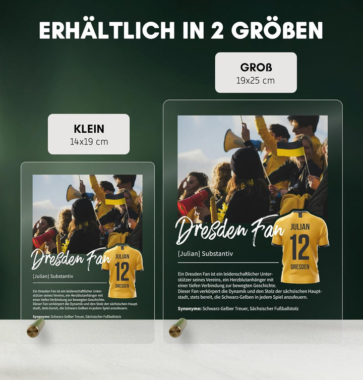 Dresden Geschenk personalisiert - Acryl Geschenk - Definition: Dresden Fan - Dresden Fanartikel, Dre