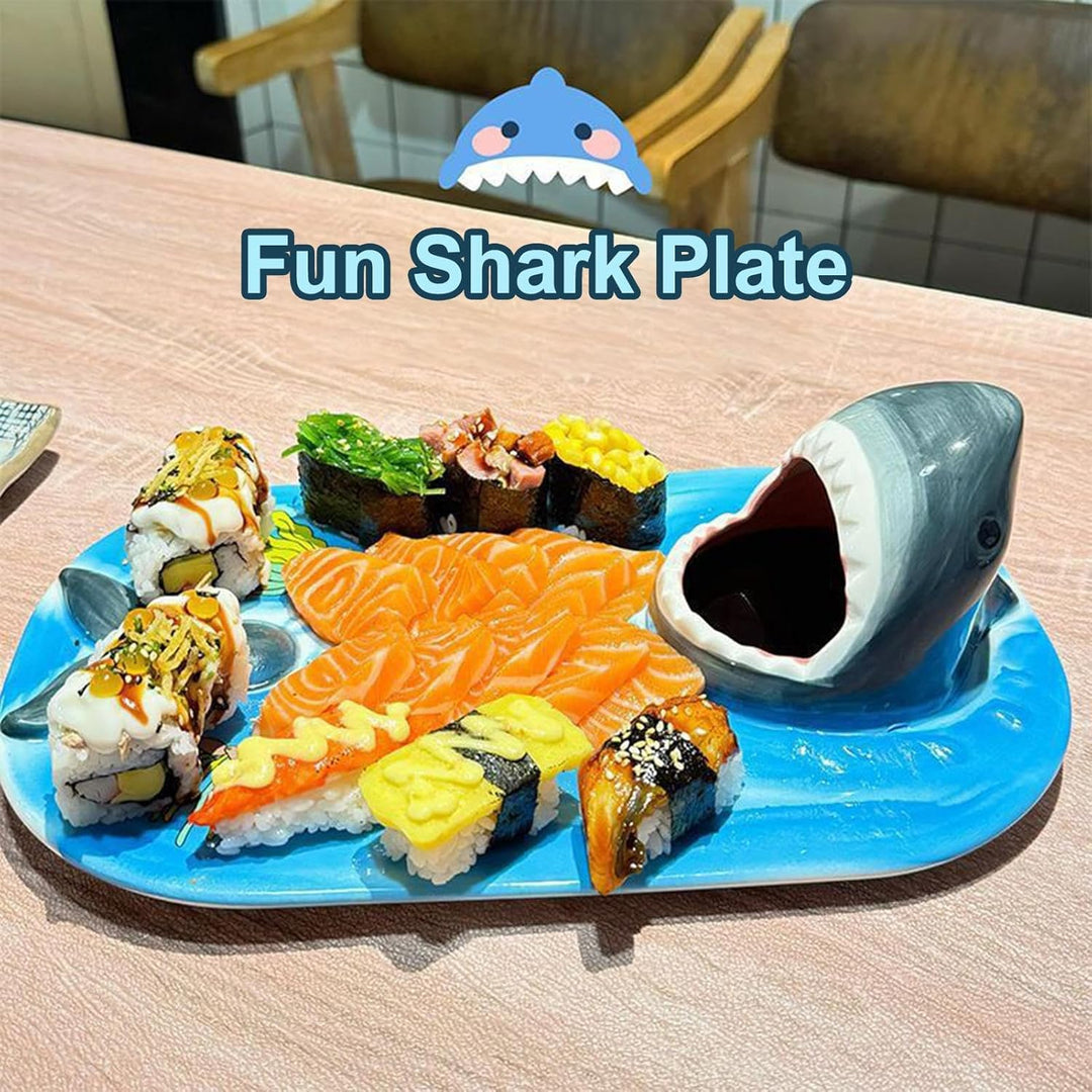 Sushi-Teller – Keramikgeschirr, Hai-Taco-Halter mit einzigartigem Design, spülmaschinenfestes Geschi