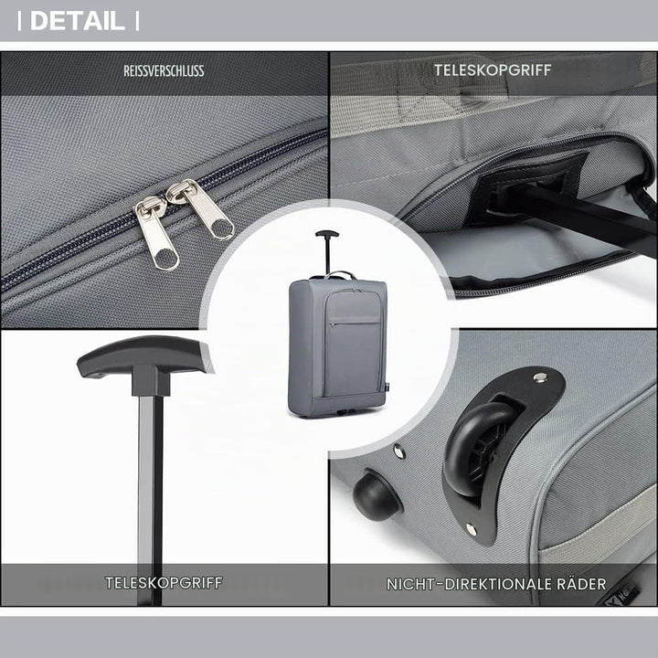KONO Handgepäck Koffer Softcase Leicht Stoffkoffer Kabinentrolley Reisekoffer mit 2 Rollen Kleiner K