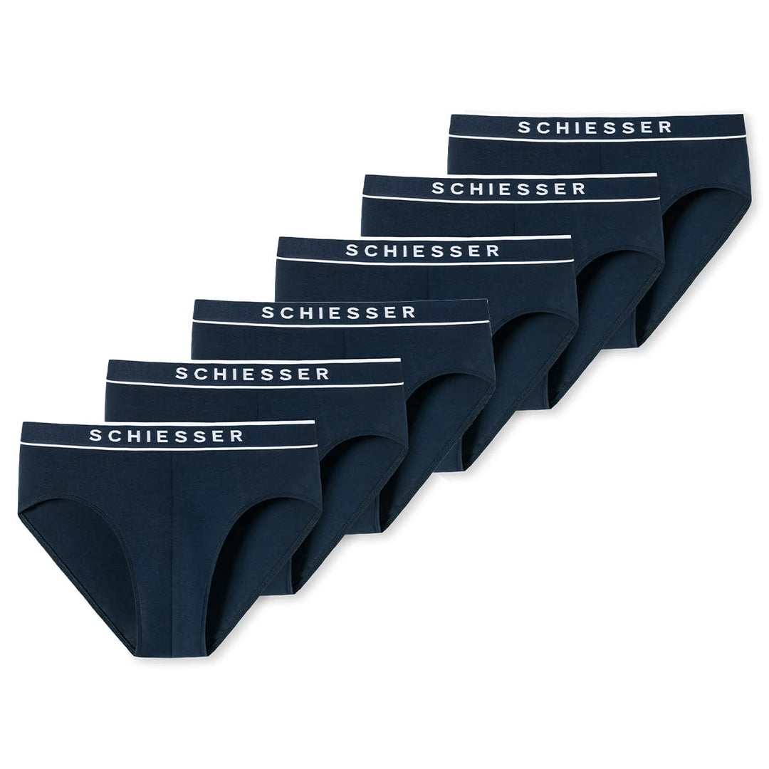 Schiesser Herren 3 PACK Boxershorts Bio Baumwolle - 95/5 Organic S 6 X Dunkelblau, S 6 X Dunkelblau