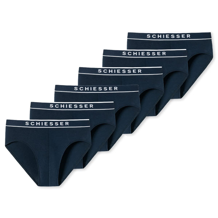 Schiesser Herren 3 PACK Boxershorts Bio Baumwolle - 95/5 Organic S 6 X Dunkelblau, S 6 X Dunkelblau