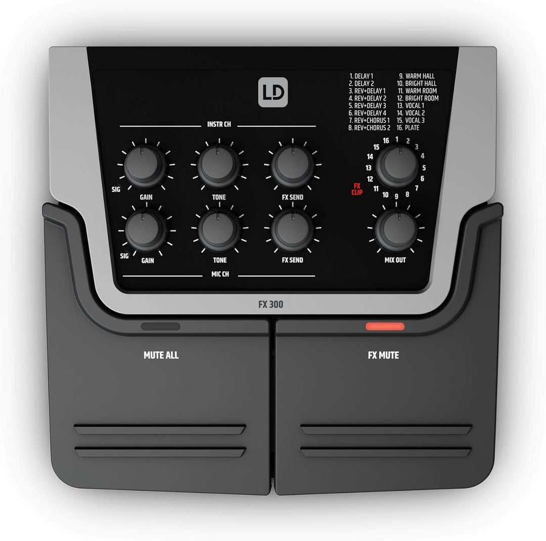 LD Systems FX 300-2-Kanal-Pedal mit 16 digitalen Effekten