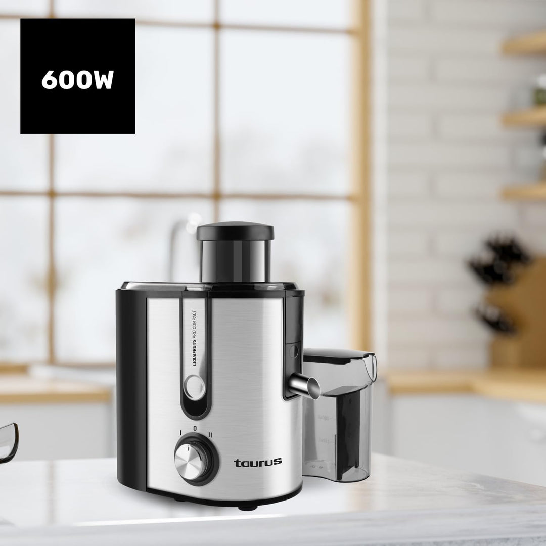 Taurus - Liquafruits Pro Compact Entsafter | 600W | Einlass 65 mm | Abnehmbarer Edelstahlfilter | 2