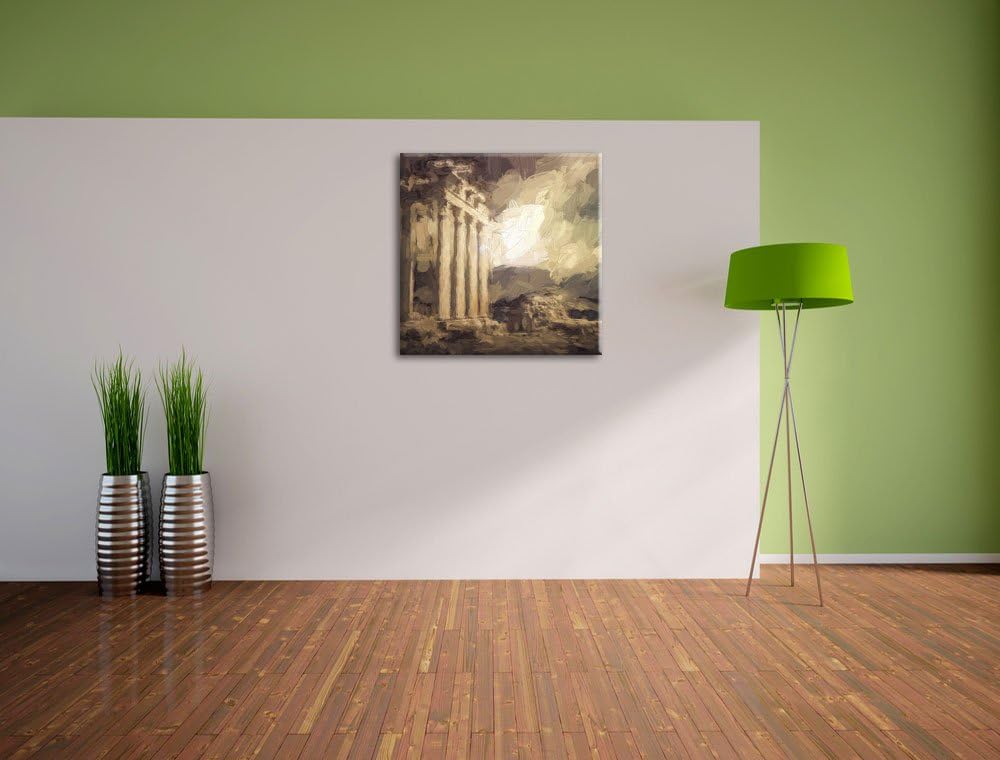 Pixxprint Apollon Tempel Ruine in Side als Leinwandbild/Grösse: 70x70 cm/Wandbild/Kunstdruck/fertig