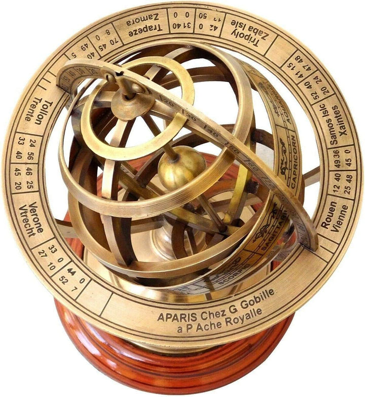 Marine Nauticals Messing graviert Messing Tischplatte Armillary Nautische Kugel Artikel