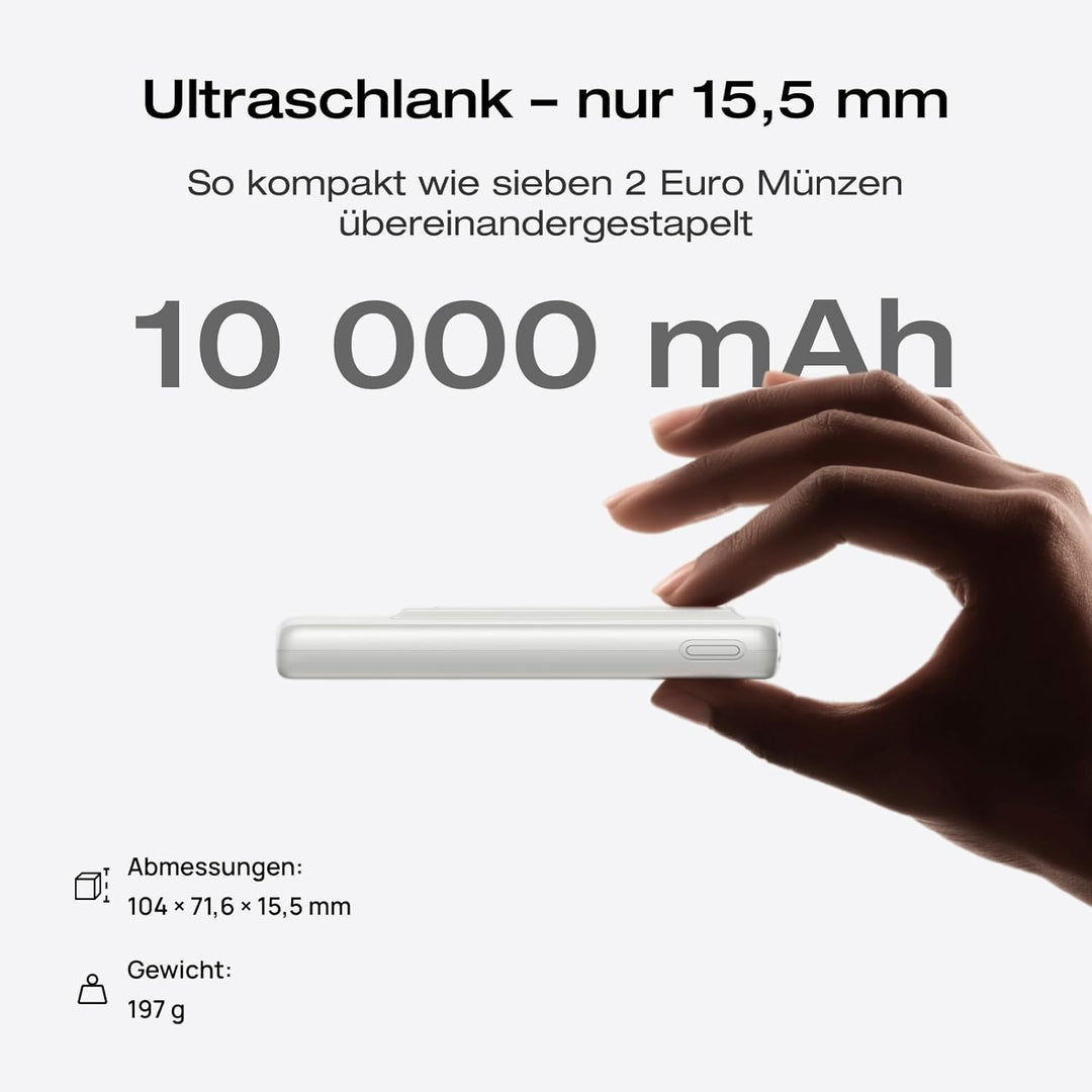 EcoFlow Magsafe Power Bank 10000mAh 30W USB C Laden, Magnetische Powerbank 7,5 W, Magnetic Wireless