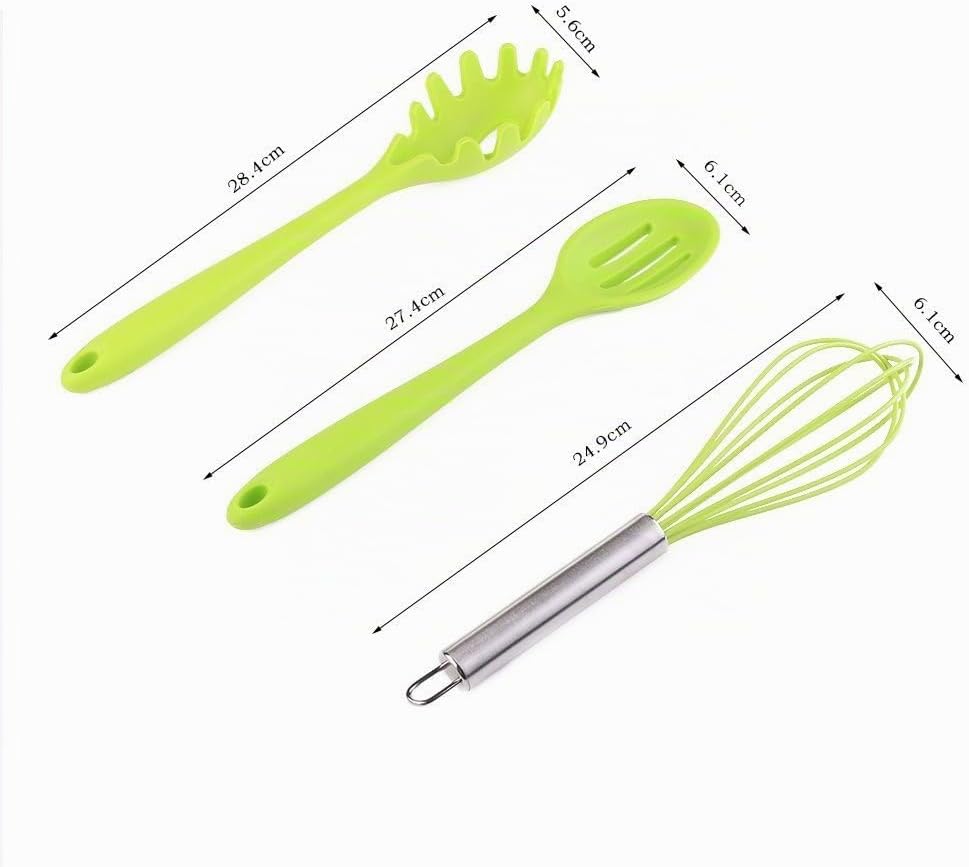 10 Stück Silikon Küchenhelfer Set Küchen Backen Set Hitzebeständigkeit bis zu 230°C für Jede Küche (