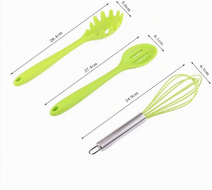 10 Stück Silikon Küchenhelfer Set Küchen Backen Set Hitzebeständigkeit bis zu 230°C für Jede Küche (