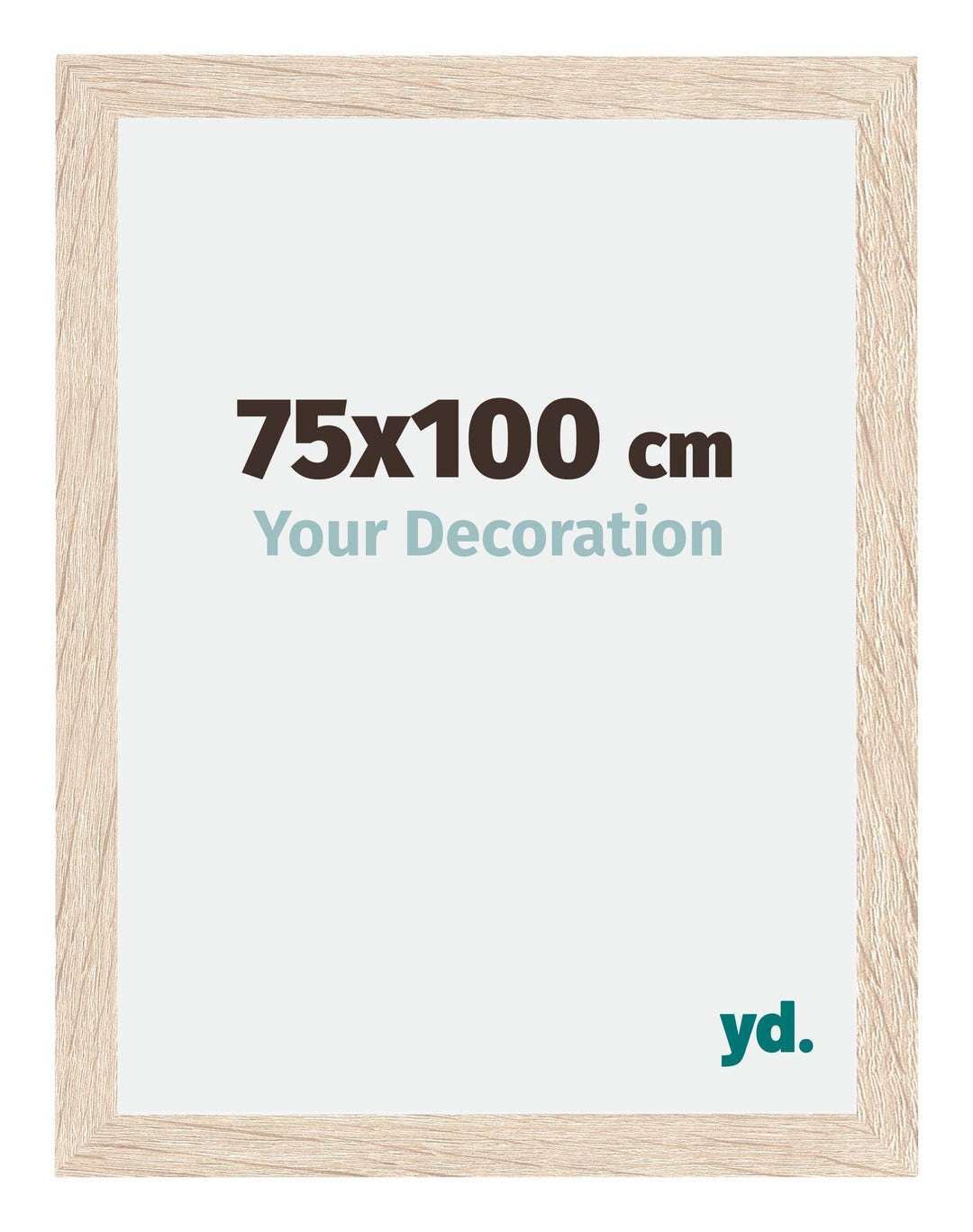 yd. Your Decoration - Bilderrahmen 75x100 cm - Eiche - Bilderrahmen aus MDF mit Acrylglas - Antirefl