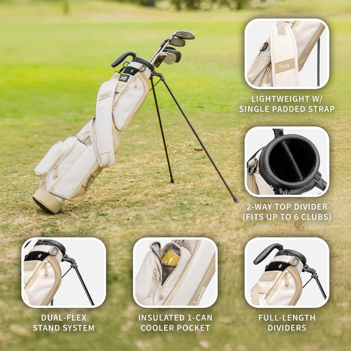 Sunday Golf Loma Tasche – Leichte Tasche mit Riemen und Ständer – Leicht zu tragende Pitch n Putt-Go