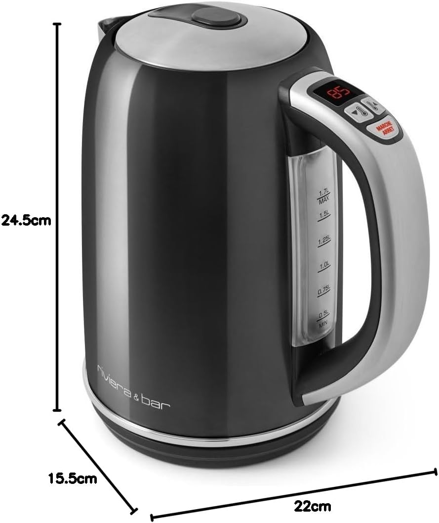 Riviera & Bar BT549A Wasserkocher mit variabler Temperatur Serena 1,7 l Platinum