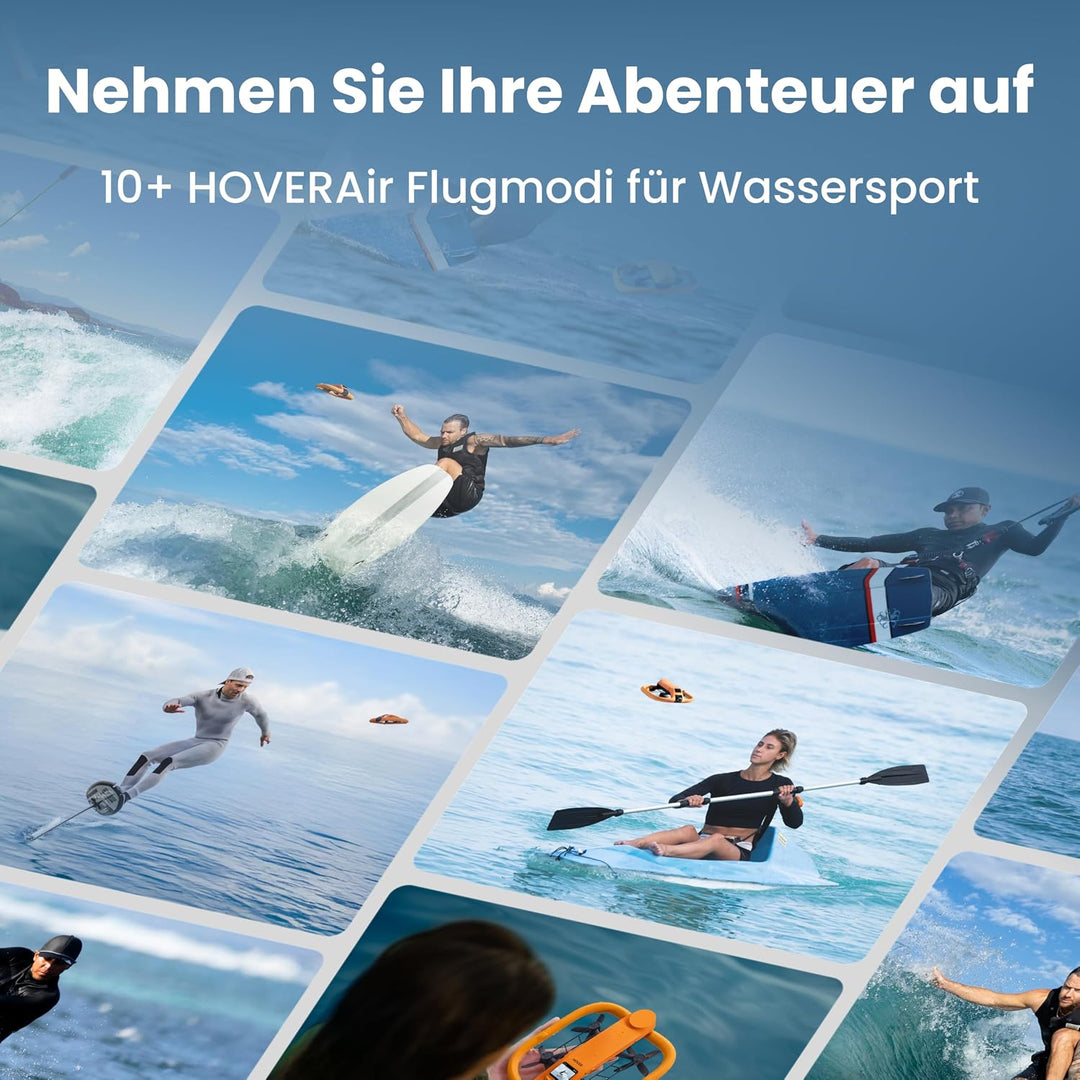 HOVERAir AQUA Flugkamera, IP67 Wasserdichte Follow-Me-Drohne, Standardpaket | Schwimmt auf Wasser, T