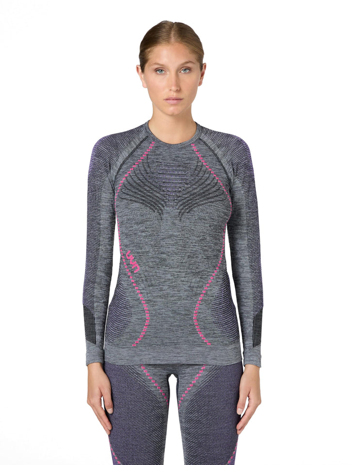 UYN Damen Unterhemd Ambityon UW Unterhemd, Black Melange/Purple/Raspberry, L/XL, U100023